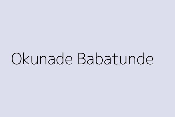 Okunade Babatunde